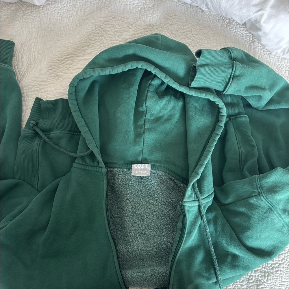 Aritzia Tna Cozy Fleece Boyfriend Hoodie - Green - Picture 4 of 4